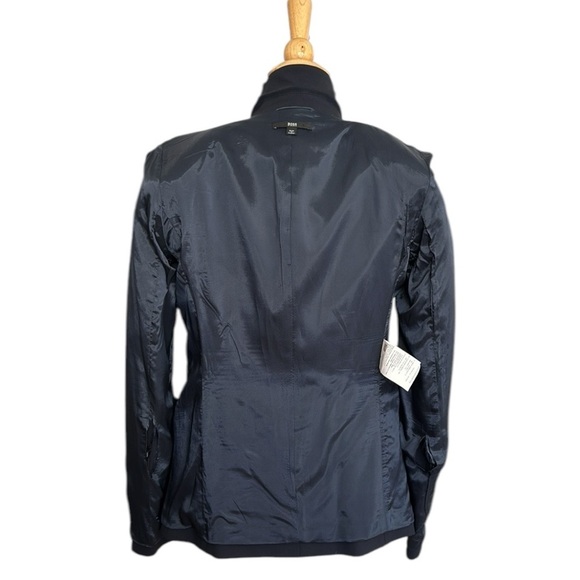 HUGO BOSS Juicy Wool Blazer Navy Blue One Button Tailored Career Wear Size 6 - Picture 11 of 16